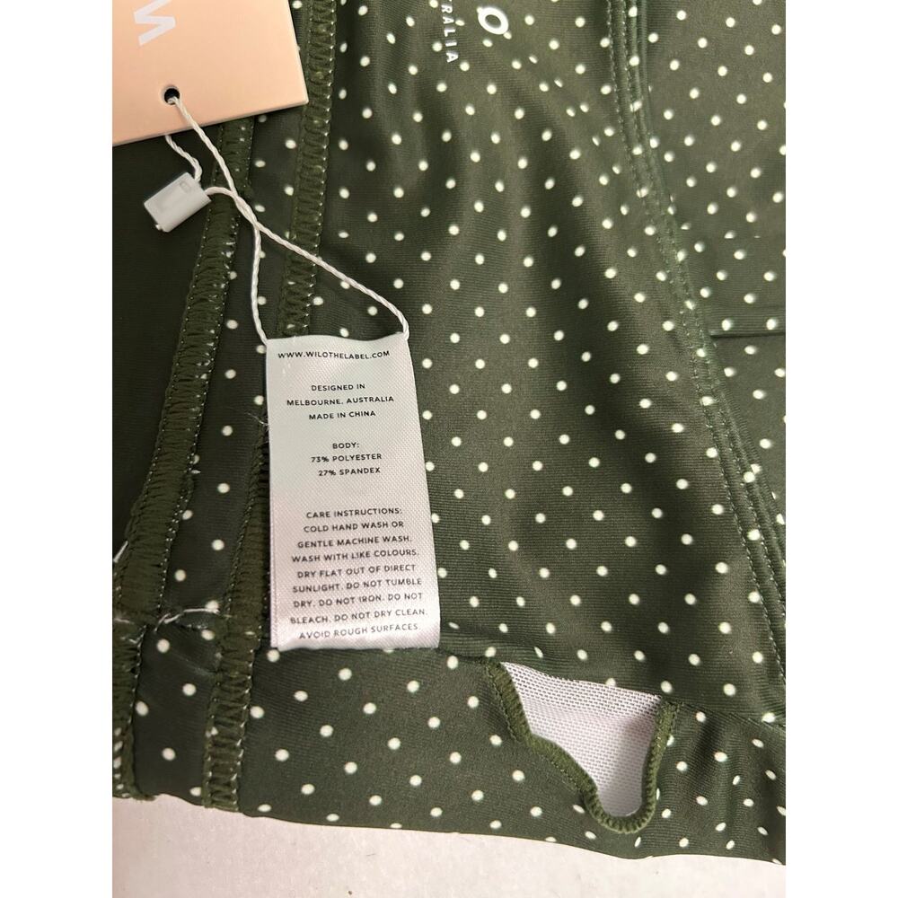 NWT WILO The Label Khaki Polka Dot Stripe Contour Athletic Sports Padded Bra-XS - Picture 8 of 11